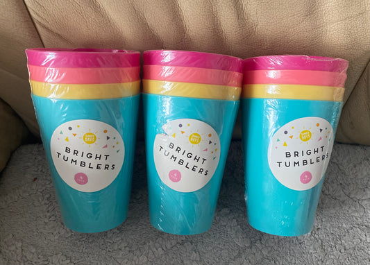 4 Pack Plastic Colourful Cups