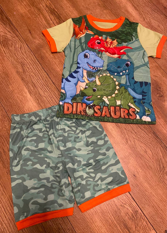 Dinosaur Glow In The Dark Shorts Pyjamas